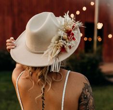 Custom Boho Wedding Hat - Etsy Boho Wedding Hat, Bridal Hat, Wedding Hat, Floral Brooch, Boho Bridal, Wedding Hats, Free Spirited, Bridal Showers, Boho Wedding