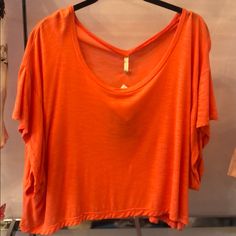 Elan Brand Coral Wide Neck Loose Crop Top Looks Great With Jeans Or Leggings For A Relaxed Fit...Brand New With Tags. Casual Stretch Orange Blouse, Casual Orange Stretch Blouse, Stretch Orange Tops For Day Out, Stretch Orange Top For Day Out, Orange Loungewear Top For Spring, Orange Spring Loungewear Top, Loose Crop Top, Cropped Top, Looks Great