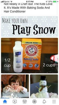 the instructions for how to make your own play snow