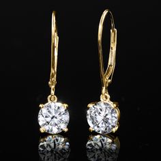 Ross-Simons - 2.00 ct. t. w. Lab Grown Diamond Drop Earrings in 14kt Yellow Gold. Experience stellar sparkle for less! Our elegant drop earrings dazzle with 2.00 ct. t. w. round brilliant-cut lab-grown diamonds in warm 14kt yellow gold settings with sleek lever backings. Hanging length is 1." Lab-grown diamonds are identical to mined diamonds according to their optical, physical and chemical properties. All Ross-Simons lab-grown diamond jewelry in 14kt gold and platinum (excluding RS Pure design Diamond Hanging Earrings, Drop Diamond Earrings, Everyday Jewelry Gold, Gold Experience, Diamond Earrings Gold, Gold Diamond Drop Earrings, Neck Pieces Jewelry, Drop Earrings Gold, Diamond Birthstone