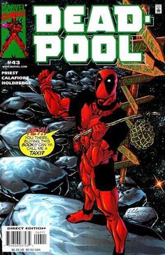 the cover to dead pool comic book, featuring deadpool and red hood in space