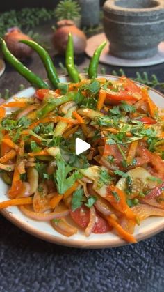 a white plate topped with lots of veggies