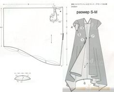 a drawing of a coat with measurements and instructions