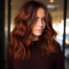 Warm Dark Brown with Fiery Copper Highlights Red Brown Hair Highlights, Dark Hair With Blonde Highlights, Warm Brunette Hair Color, Dark Hair With Blonde, Dark Chestnut Hair, Dark Brown Hair Balayage, Hair With Blonde Highlights, Warm Brunette, Chestnut Hair