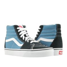 The Vans Sk8-Hi Unisex Casual High-Top Skate Shoes, formerly known as the Style #38, are a legendary high-top that has been revolutionizing the industry since 1978. Step into the legacy of innovation and style with these shoes. With its classic style, this sneaker, which was instrumental in the high-top revolution, never goes out of style. The Sk8-Hi is made with sturdy suede and canvas uppers that radiate maximum attitude and longevity. An ideal fit for all-day wear is ensured by the lace-up cl Navy Blue Sneakers, Sk8 Hi Vans, Minimalist Sneakers, Hi Top Sneakers, Mens Training Shoes, Mens Shoes Black, Casual Dress Shoes, Vans Sk8 Hi, Navy Shoes