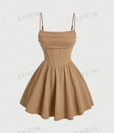 Dresses For Middle School Dances Simple, Light Brown Hoco Dress, Formal Dresses For Middle School Dance, Mid Thigh Dresses, Dresses For 11-12, Cute Casual Dress Outfits, Middle School Dresses, Teenager Outfits Dress, Linen Clothes For Women Summer