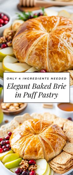 Image for Elegant Baked Brie in Puff Pastry Brie Fig Appetizer Puff Pastry, Apricot Brie Puff Pastry, Pastry Brie Recipes, Baked Brie In Puffed Pastry, Baked Brie Appetizer Puff Pastries, Stuffed Brie Puff Pastries, Puff Pastry Boursin Appetizers, Bake Brie In Puff Pastry, Baked Brie With Puff Pastry