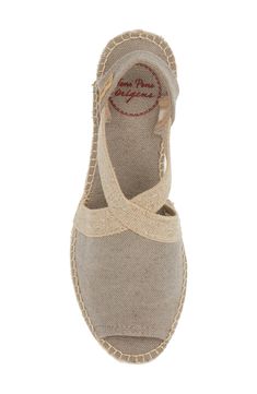 A jute-wrapped wedge and platform further the breezy warm-weather style of a casual-chic sandal. 2 1/4" heel; 1" platform (size 8-8.5US / 39EU) 3" strap height Slip-on style Textile upper and lining/synthetic sole Made in Spain Women's Shoes Casual Jute Espadrilles With Round Toe, Beige Open Toe Canvas Sandals, Casual Beige Canvas Sandals, Beige Open Toe Jute Sandals, Summer Jute Espadrilles With Round Toe, Casual Open Toe Jute Espadrilles, Beige Jute Espadrilles With Woven Sole, Casual Closed Toe Jute Sandals, Casual Jute Sandals With Closed Toe