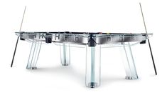 an image of a foosball table with four legs