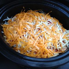 shredded cheese is in the crock pot