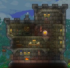 Terraria Castle, Cozy Castle, Terraria Game, Terrarium Base, Terraria Tips, Terraria House Design