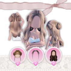 three different types of wigs for women with long hair and no bra top on