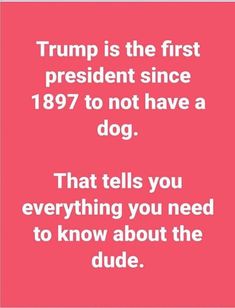 Not necessarily..not if the President is a DOG in the pejorative sense.. Trust People, Dont Trust People, Dont Trust, Important Information, The Resistance, Satire, A Dog, Wise Words