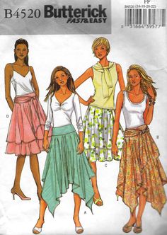 Circular skirts have front and back yoke, stitched hems and back zipper closure. Pattern is out-of-print, uncut, factory folded, complete with instructions. Circle Skirt Pattern, Professional Uniforms, Skirt Sewing Pattern, Skirt Sewing, Butterick Pattern, Knee Skirts, Skirt Patterns Sewing, Petite Skirt, Sewing Skirts