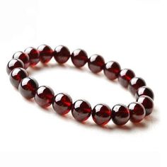 Garnet Bracelet - Red Stone - AtPerry's Healing Crystals Garnet Bead Bracelet, Red Bracelet, Garnet Crystal, Garnet Bracelet, Crystal Healing Bracelets, Red Bracelets, Garnet Jewelry, Chakra Bracelet, Bracelet For Men