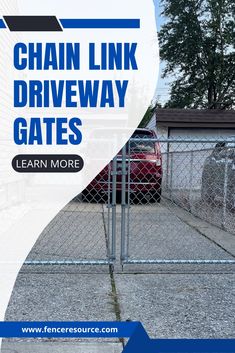 chain link double drive gate Driveway Fence, Driveway Gates, Driveway Gate, Inner City, What Type, Diy Frame