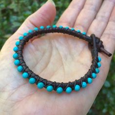 Turquoise Leather Wrap Bracelet - Turquoise Wrap Bracelet - Turquoise Bracelet - Leather Wrap - Sout Artisan Turquoise Hand Wrapped Wrap Bracelet, Artisan Hand Wrapped Turquoise Wrap Bracelet, Hand Wrapped Turquoise Spiritual Wrap Bracelet, Turquoise Hand-wrapped Hippie Beaded Bracelets, Handmade Turquoise Leather Bracelet Spiritual, Adjustable Turquoise Wrap Bracelet For Festival, Adjustable Turquoise Wrap Bracelet For Friendship, Hippie Turquoise Hand-strung Bracelets, Turquoise Hand Wrapped Wrap Bracelet