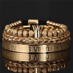 Roman Numeral Bracelet, Crown Charm, Gold Armband, Silver Crown, Couple Jewelry, Gold Bracelets, Gold Crown, Crown Royal, Paros