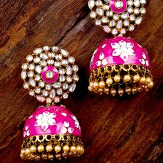 Price Is Firm No Offers Please 5 Seller Best Quality! Unique Piece! Reasonable Price! 8 Cm Long Material- Alloy, Stones, Pearl, Gold Plated Jhumka Indian Pakistani Wedding Sangeet Party Eye Catching Earrings Match This Lovely Earrings With Indian Or Pakistani Or Afghani Kurta Kurti Saree Lehenga Traditional Pink Round Jewelry, Pink Kundan Round Jewelry, Handmade Traditional Pink Jhumkas, Handmade Pink Traditional Jhumkas, Bohemian Pink Jewelry For Diwali, Handmade Pink Danglers For Festivals, Bohemian Pink Jewelry For Wedding, Pink Round Jhumkas For Festivals, Pink Jhumkas For Festivals