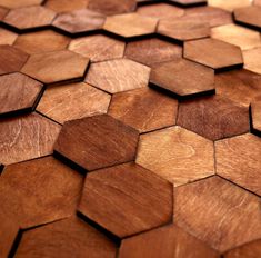 an image of wood hexagons that are very close together