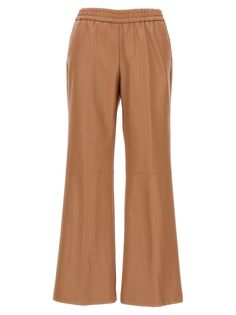 Eco leather pants, elastic waistband, pockets, flared leg. Composition: 50% polyurethane 50% polyester Chic Brown Flare Pants, Brown Flare Work Pants, Chic Flared Leather Pants, Chic Flare Leather Pants, Chic Beige Leather Bottoms, Elegant Flare Leather Pants, Elegant Flared Leather Pants, Elegant Beige Leather Bottoms, Leather Flare Bottoms For Work