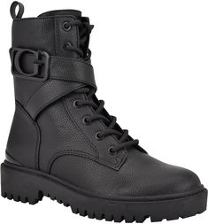 GUESS Orana Combat Boot (Women) | Nordstrom Shoes Boots Combat, Rubber Sole Boots, Combat Boots Black, Combat Style, Womens Combat Boots, Combat Boot, Cool Boots, Black Booties, Signature Logo