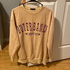 Outer Banks Crewneck Size Large Never Worn Perfect Condition Tan And Brown Tops Shein, Casual Preppy Outfits, Shein Tops, Preppy Outfits, Outer Banks, Tan Brown, Banks, Womens Tops, Sweatshirts Hoodie