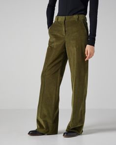 Our classic mid-rise wide leg trousers in corduroy with slash side pockets and a back welt pocket. Knitwear Tops, Finish Line, Wide Leg Trousers, Welt Pocket, Shoe Collection, Outerwear Jackets, Jacket Dress, Mid Rise, Knitwear