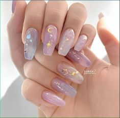 Korea Nails Design, Trashy Nails, Unghie Nail Art, Pastel Nails Designs, Purple Nail Designs, Really Cute Nails, Soft Nails