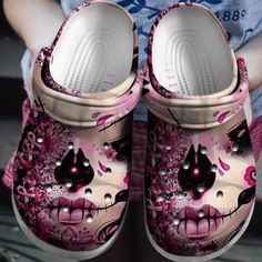 Breast Cancer Awareness Sugar Skull Adults Kids Crocs Crocband Clog Shoes For Men Women Ht Lightweight construction with breathable mesh fabric provides a comfortable and flawless fit. Crocband Clog, Crocs Clog, Pink October, Crocs Crocband, Clog Shoes, Breast Health, Crocs Classic Clogs, Wooden Shoes, Comfy Shoes