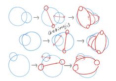 how to draw an elephant's head with different shapes and sizes, step by step