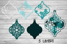 the 5 layer christmas ornament cut file is shown