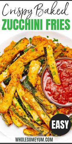 Baked Zucchini Fries Recipe Breaded Zucchini Baked, Zucchini Fries Oven, Potato Replacement, Paleo Zucchini Fries, Keto Zucchini Fries, Zucchini Fries Baked, Zucchini Fries Recipe, Zucchini Parmesan Crisps