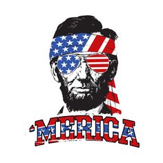 an image of abraham lincoln with the american flag on his head and sunglasses over his eyes