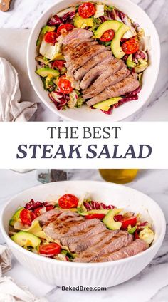 the best steak salad with avocado and tomatoes