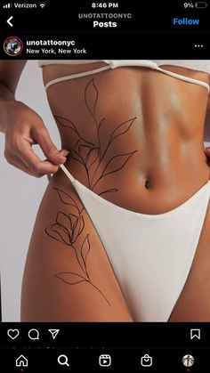 Tato Minimal, Hip Thigh Tattoos, Petite Tattoos, Thigh Tattoos Women, Discreet Tattoos, Dainty Tattoos, Subtle Tattoos, Elegant Tattoos