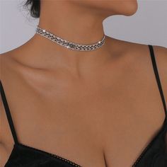 Features:Introducing our Geometric Rhinestones Square Chain Necklace, the perfect vintage-inspired accessory for women. With its intricate crystal design and hollow out clavicle link, this necklace adds a touch of elegance to any outfit. Create a sophisticated aesthetic and elevate your style with our new neck jewelry. Thick Chain Necklace, Neck Jewelry, Geometric Bracelet, Neck Accessories, Neck Jewellery, Chains Necklaces, Stunning Necklace, Silver Chain Necklace, Vintage Crystal