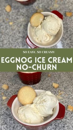 eggnog ice cream no - churn is so easy to make and it's delicious