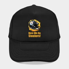 The Pittsburgh Steelers are a professional American football team based in Pittsburgh. The Steelers compete in the National Football League (Nfl) as a member club of the American Football Conference (Afc) North Division. Founded in 1933, the Steelers are the seventh-oldest franchise in the Nfl, and the oldest franchise in the Afc. -- Choose from our vast selection of Trucker hats to match with your favorite design to make the perfect custom graphic Hat. Customize your color! For men and women. Sports Fan Baseball Cap With Team Logo, Baseball Cap With Team Logo For Sports Events, Team Logo Baseball Cap For Sports Events, Team Spirit Hats With Team Logo, Team Logo Hats For Fan Merchandise, Black Sports Fan Trucker Hat For Fan Merchandise, Snapback Trucker Hat With Team Logo, Black Sports Fan Trucker Hat, Sports Fan Hats With Team Logo For Sports Events