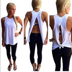 Sheer White Tie Around Tank - New Never Worn Backless Shirt, Style Hacks, Summer Vest, Cut Shirt, Shirt Diy, Tshirt Ideas, Blouse Casual, Diy Clothing, Fashion Diy