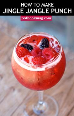 the pinterest app is showing an image of a drink with berries in it