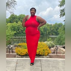 Asymmetrical Neckline Long Dress. Stretchy Material! Zipper From Mid Back To Neck. Perfect Basic Red Dress! Red Fitted Maxi Dress With Asymmetrical Hem, Marled Dress, Ruby Dress, Short Sweater Dress, Umbrella Dress, Eyelet Maxi Dress, Navy Blue Midi Dress, Metallic Mini Dresses, Circle Dress