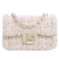 Free U.S. shipping. Style: Commuting , color:Beige, suite for season：Spring, Autumn, Winter ，Anniversary, Date, Going out, Hanging out, Material Wool Blend, Beige Tweed Crossbody Chain Bags Shoulder Satchel Purses Channel Purse, Spring Purses, Tweed Purse, Tweed Bag, Handbag Essentials, Fashion Landscape, Girly Bags, Fancy Bags, Handbag Heaven