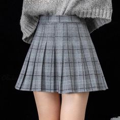 Olivia Mark - Gray High-Waisted Woolen Pleated Skirt with Thickened Texture and Letter Pattern, Perfect for Winter Season, a Sophisticated Addition to Your Wardrobe. Pleated Skirt Winter, Jacquard Midi Skirt, Charcoal Clothing, Pattern Skirt, High Waisted Pleated Skirt, Checkered Skirt, Plaid Pleated Skirt, Knit Midi Skirt, A Line Mini Skirt