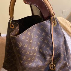 Louis Vuitton Mm/Receipt Artsy Mm Handle Authentic Very Good Condition Comes With Dust Bag Beautiful Lv Bag Elegant Monogram Canvas Bag For Errands, Monogram Canvas Shoulder Bag With Gold-tone Hardware For Errands, Louis Vuitton Mm, Boot Jewelry, Vuitton Bag, Lv Bag, Louis Vuitton Monogram, Louis Vuitton Bag, Dust Bag