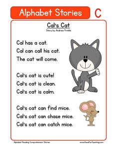 an alphabet worksheet with pictures of cats and mice