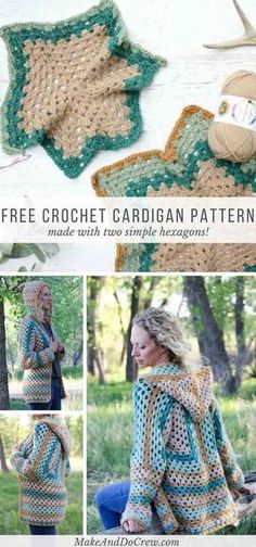 the crochet afghan pattern is shown with instructions to make it