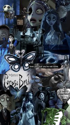 the corpse bride collage is shown in this image