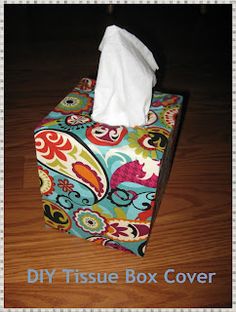 the tissue box cover is colorfully designed