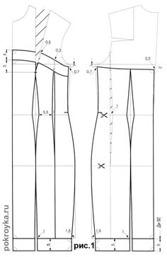 the front and back views of a women's jumpsuit pattern, with measurements for each